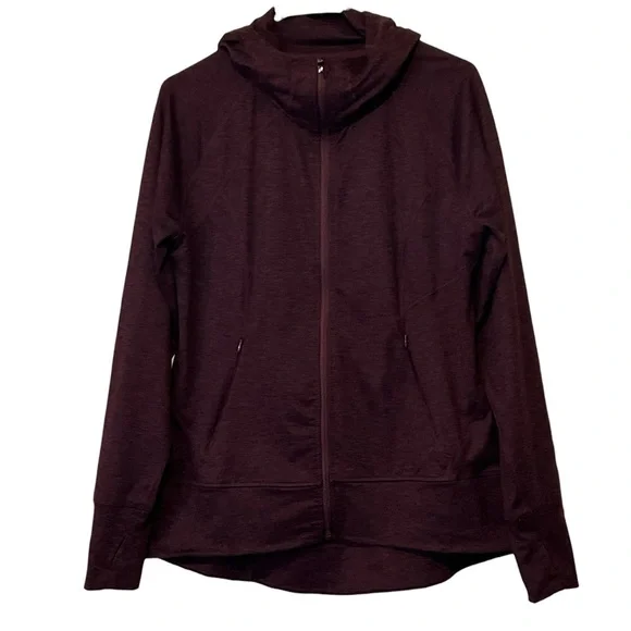 Eddie Bauer‎ Full-Zip Active Hooded Jacket, Women's, Dark Burgandy, Size Large - Picture 3 of 12
